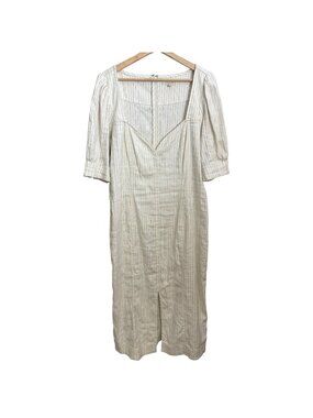 Pilcro | Dresses | Nwt Pilcro Halter Plunge Linen Midi Dress Black White  Easter Dress | Poshmark